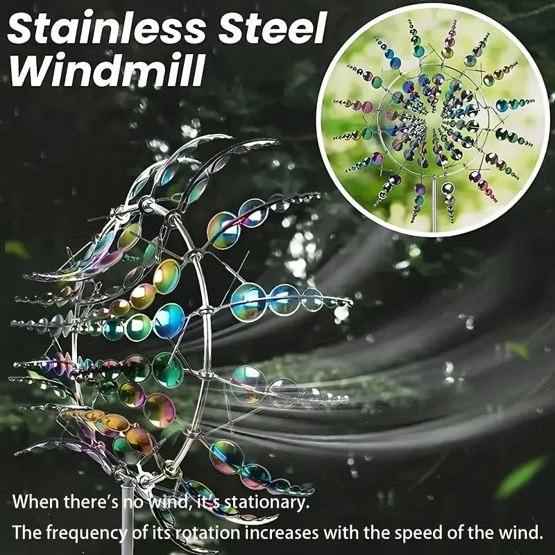 Elegant Kinetic Windmill – Rotating Metal Garden Sculpture