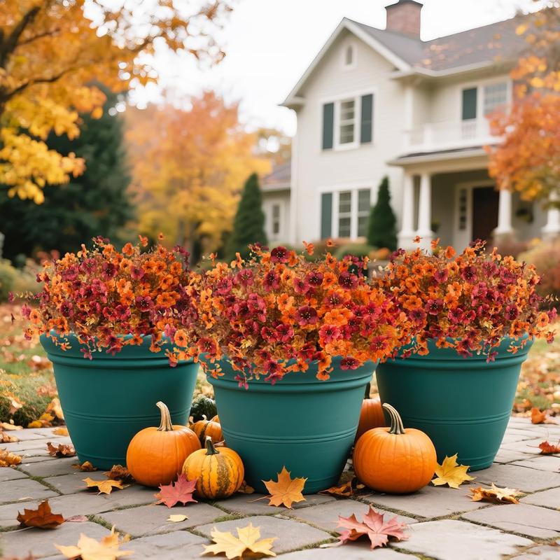 Fall Artificial Flower UV Resistant Halloween Harvest Festival Decor Fake Silk Flower Home Table Centerpiece Decoration