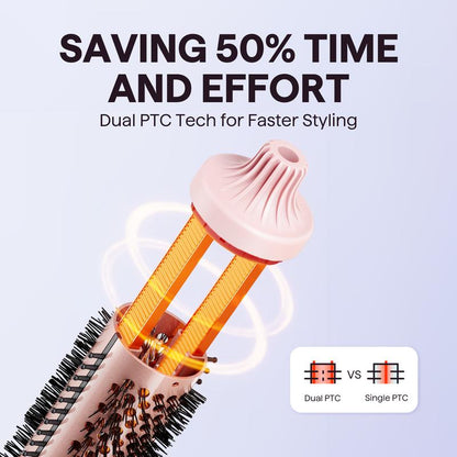 Wavytalk Blowout Boost Ionic Thermal Brush 1 1/2 Inch with LED Display, 300℉-420℉ for Different Hair Types, 120-240V Universal Voltage