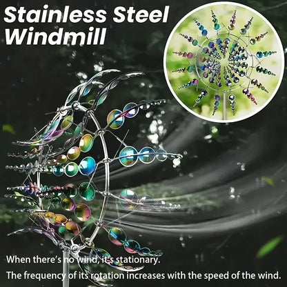 Elegant Kinetic Windmill – Rotating Metal Garden Sculpture